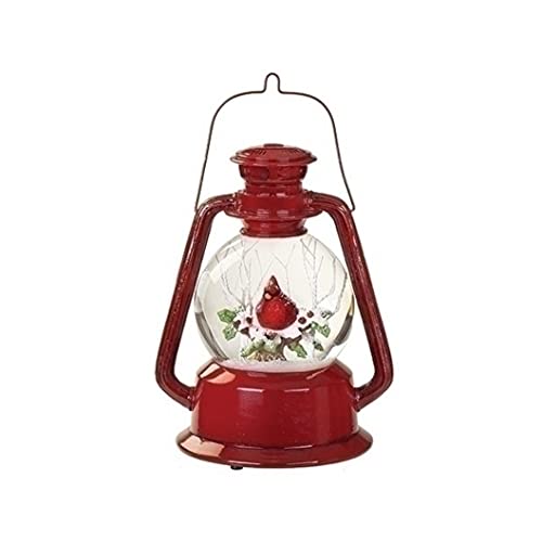 Roman 134732 Musical Red Lantern Dome with Cardinal and Snowflakes, 9-inch Height