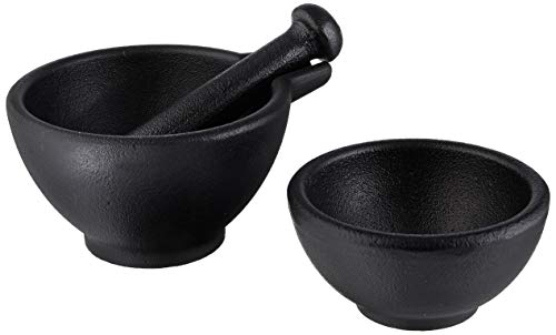 Frieling Zassenhaus 3-Piece Mortar and Pestle Set, Cast Iron Grinder Set for Spices and Seeds, Large, 3-Inch