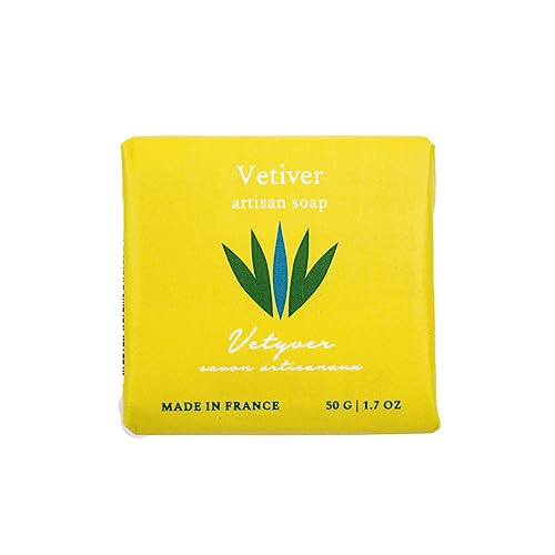 Baudelaire Vetiver Artisan Travel Soap, 1.7-ounce, For Everyday Use, Bathroom Use, Skin Care, Made in France