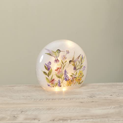 Gerson International UL Electric Lighted Hummingbird Design Luminary, 9.1 Inch Height, Glass