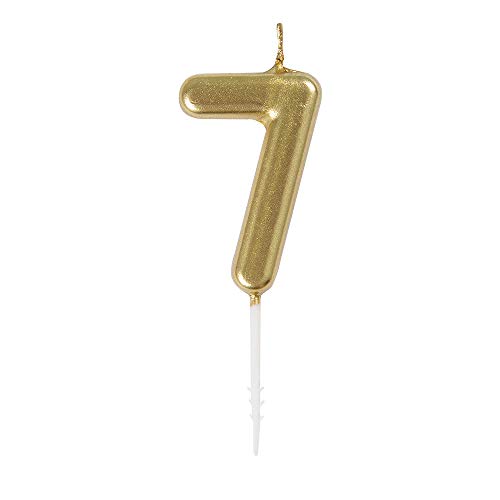 Unique Industries Gold Mini Number 7 Pick Candle