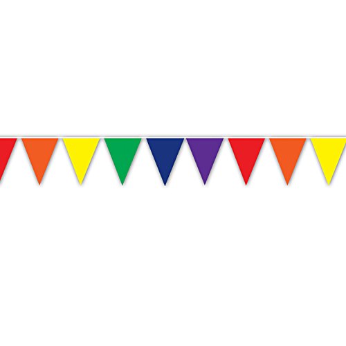 Beistle Rainbow Indoor/Outdoor Pennant Banner, 10 by 12-Feet