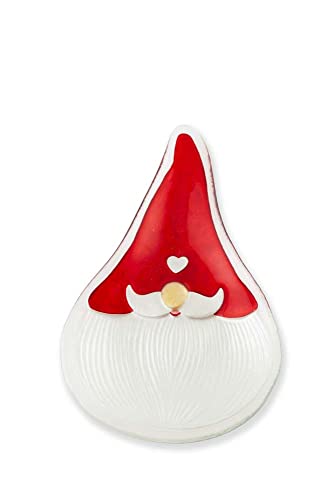 Boston International Holiday Glass Serving Plate, 12 x 7.5-Inches, Simon Gnome