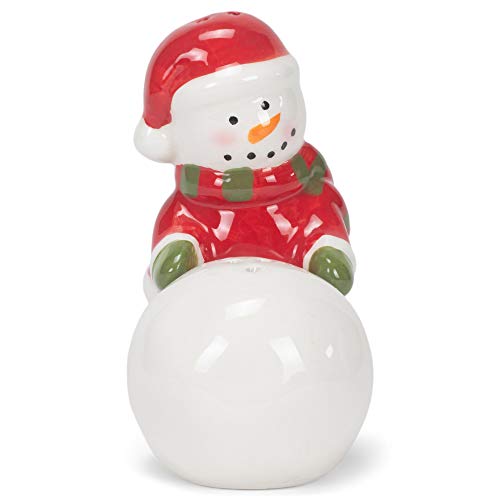 Transpac Ceramic Snowmen & Snowball Salt and Pepper Shakers