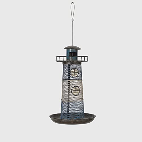 Gerson International 2629380 Metal Hanging Lighthouse Bird Feeder, 12.6-inch Height