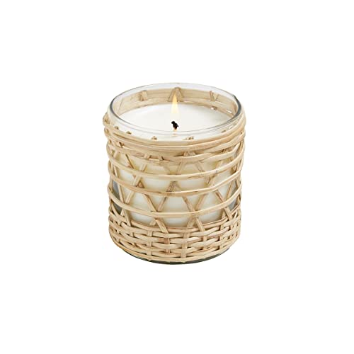 Hillhouse Naturals Marigold Outdoor Bamboo Wrapped Candle, 7oz, White