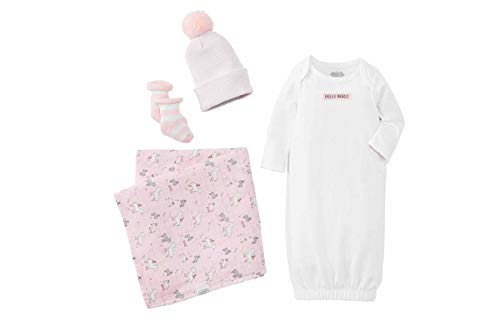 Mud Pie Baby Girls' TAKE ME Home Layette Set, 0-3 Months,Pink