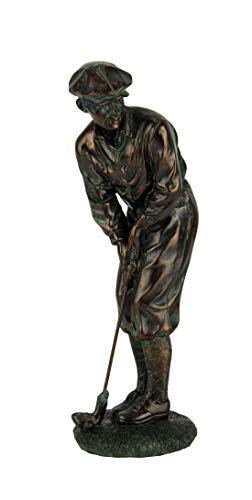 Napco Bronze Man Golfer Resin Stone Statue