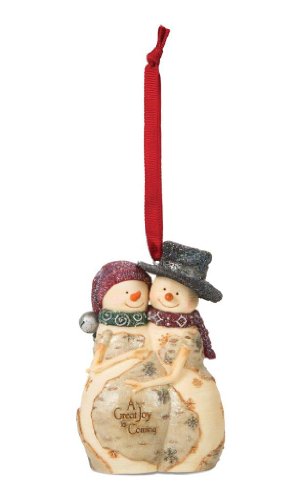 Pavilion Gift Company The Birchhearts 81102 Snowman Couple Expecting Figurine, A Great Joy, 4-Inch