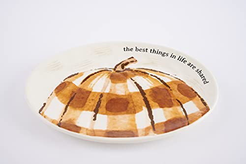Mud Pie Pumpkin Tray & Mini Toothpick Holder, Tray 9" x 12" | Truck 2" x 3 1/2", Multi