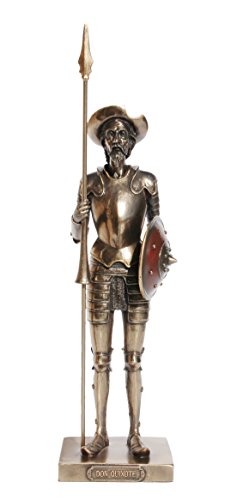 Unicorn Studio 11.63 Inch Don Quixote Standing with Spear Cold Cast Bronze Figurine