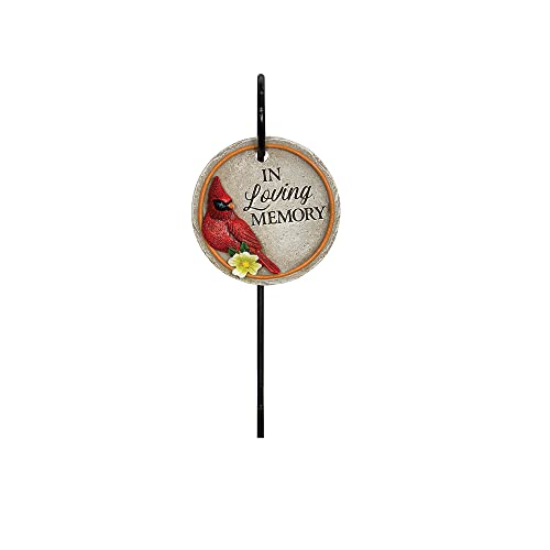 Carson Home 12880 Loving Memory Cardinal Memorial Mini Floral Pick, 12-inch Height, Resin