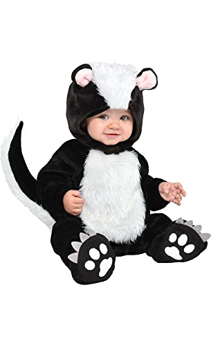 Amscan Suit Yourself Little Stinker Skunk Costume for Babies, Size 6-12 Months, Includes a Soft Jumpsuit, a Hood, and Booties
