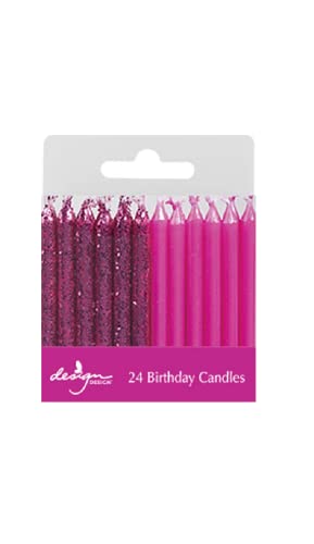Design Design Magenta Shimmer Glitter Stick Birthday Candles
