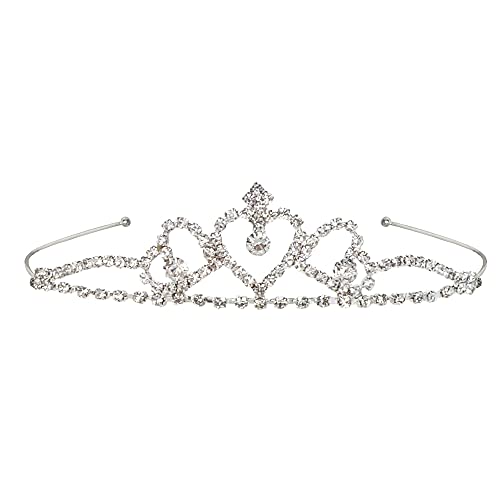 Beistle Silver Royal Heart Style Rhinestone Metal Tiara - 1pc