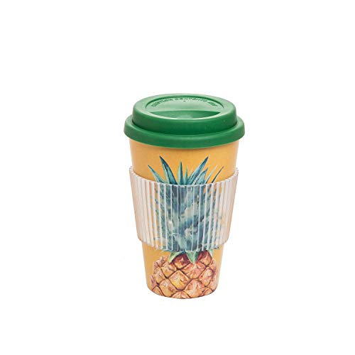 Beachcombers B22673 Pretty Pineapples Travel Coffee Cup, 5.12-inch High