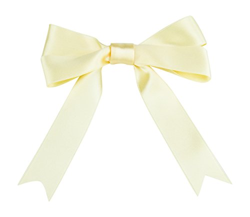 Ribbon Bazaar Luxious Double Faced Satin Ribbon Premium Gloss Finish - High End Satin Luxury Ribbon for Gift Wrapping, Crafts, Hair Bow, Decorating & More - 5/8 inch Ivory 25 Yards