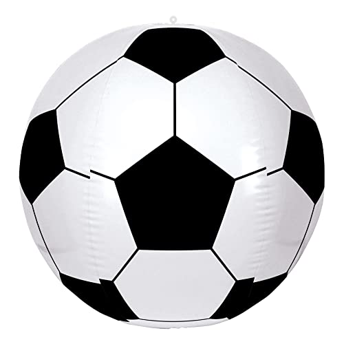 Beistle Giant Inflatable Soccer Ball Party Decorations for Sports Theme Birthday Celebration, 28", Black/White