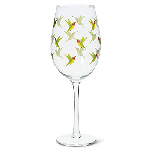 Abbott Collection  27-Twitter-GOB Hummingbird Goblet-9.5" H(14oz), 9.5 inches H, Green