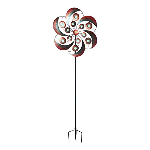 Comfy Hour 60" Height Brown Metal Art Spinner Stake
