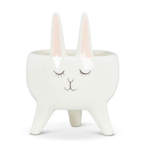 Abbott Collection  27-MINIKIN-866 Sm Rabbit Planter-4.5" H, White