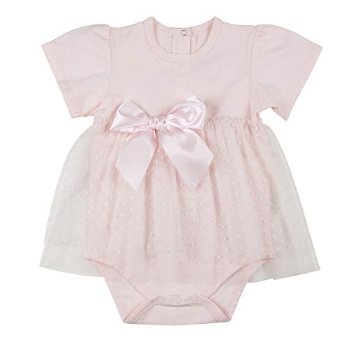 Creative Brands Stephan Baby Snap Dress-Style Diaper Cover, Tulle-Skirted, Blush Pink, Fits 6-12 Months