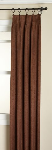 Belle Maison Stylemaster Gabrielle Pinch Pleated Foam Back Drape Pair, Chocolate, 48 by 72-Inch
