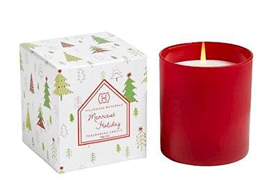 Hillhouse Naturals MERRIEST Holiday Naturals Red Glass 7 oz Scented Jar Candle