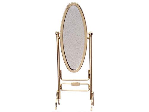 Aztec Imports Melody Jane Dollhouse Brass Gold Cheval Dressing Mirror Dressmaker Shop Bedroom Furniture