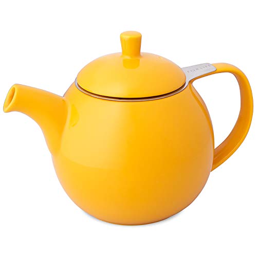 FORLIFE Curve Teapot with Infuser, 24-Ounce, Mandarin