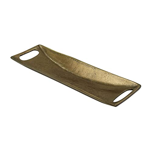 HomArt 2246-14 Dash Rectangle Tray, 11.50-inch Length, Small, Brass, Cast Metal