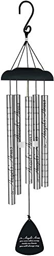 Carson Angels' Arms Sonnet Chime, 30 Inch Outdoor Windchime, Hanging Outdoor D√©cor Wind Chime for Garden, Patio, Yard, Porch, Deck, Home Decoration,Silver