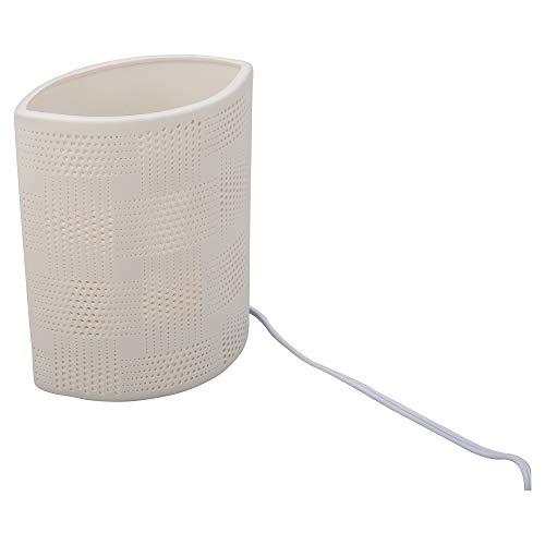 BIA Cordon Bleu Ellipse Lamp, 9-inch Height, Porcelain, White