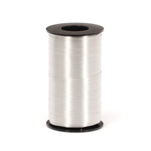 burton + BURTON Berwick 3/8-Inch Wide by 250 Yard Spool Super Curl Crimped Splendorette Curling Ribbon, Silver