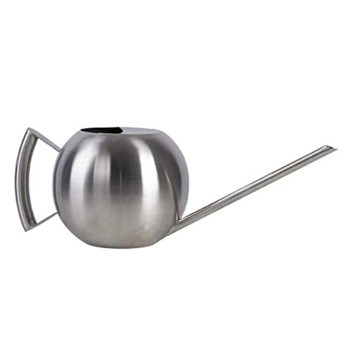 Esschert Design Modern Style Round Watering Can, Stainless Steel