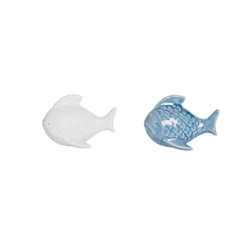 Beachcombers Fish Salt and Pepper, 3.22-inch Length, Blue and Bisque, Set of 2