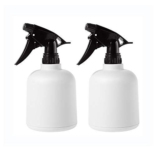 T4U Plastic Plant Mister, Fine Mist Spray Bottle with Top Pump Trigger, Indoor Plant Watering Can Water Sprayer for Flowers Herbs Plants Home Garden White (20oz, Pack of 2)