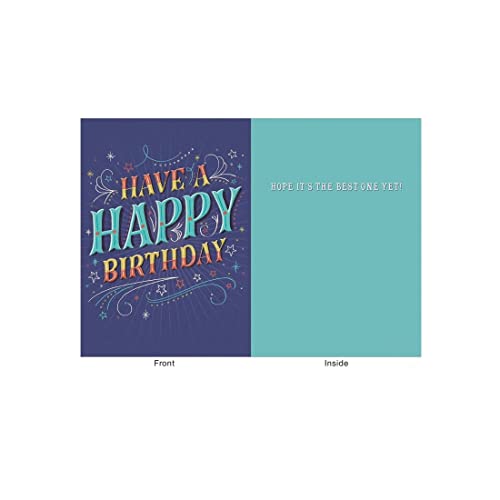 Design Design Aqua Happy Birthday Birthday Card - General