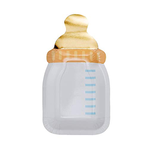 Fun Express BABY BOTTLE SHAPED PLATE - Party Supplies - 8 Pieces