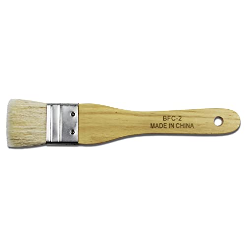 Yasutomo Hake Flat Wash Brush with Metal Ferrule, Sheep Hair Bristles, 1 3/8 inch (BFC2)