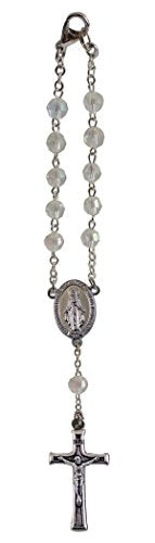Cathedral Art April/Crystal Birthstone Car Rosary, 6 Inches, KT704