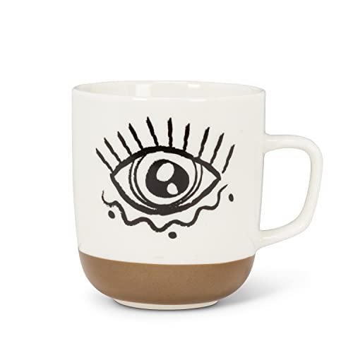 Abbott Collection  27-SPY Line Drawing Eye Mug, White/Black
