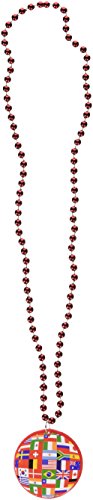 Beistle Beads with International Flag Medallion, 33-Inch