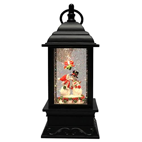 RAZ Imports 2022 Holiday Water Lanterns 9.5" Kissing Snowmen Lighted Water Lantern