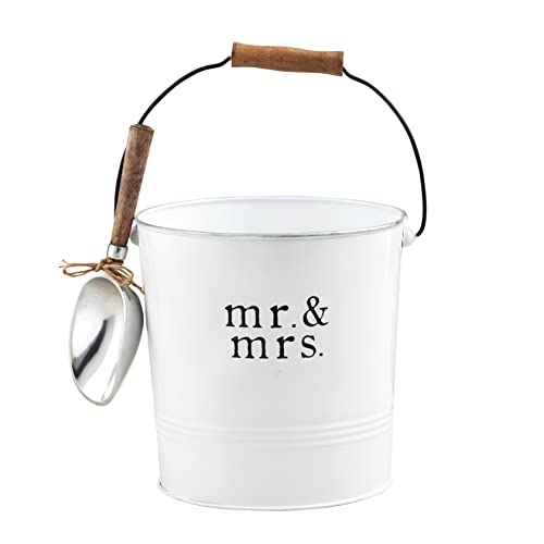 Mud Pie Mr. and Mrs. Ice Bucket Set, White