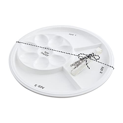 Mud Pie Burger And Hot Dog Platter Set, White, 18-inch