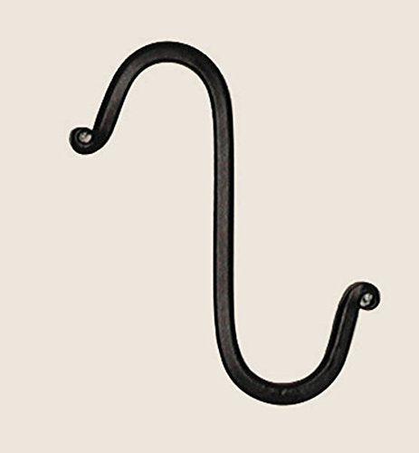 CTW 4" Black Wrought Iron "S" Hook - Lawn, Garden, Deck, Patio, Planter Hanger