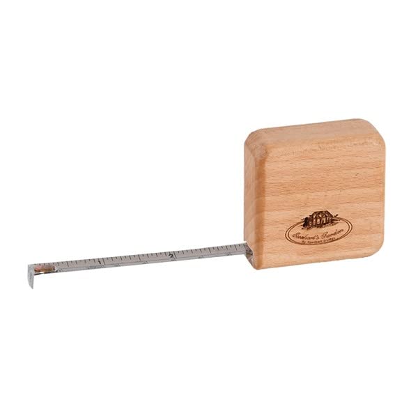 Esschert Design Wood Case Measuring Tape, 1.9‚àö√≥0.8‚àö√≥1.9 inch
