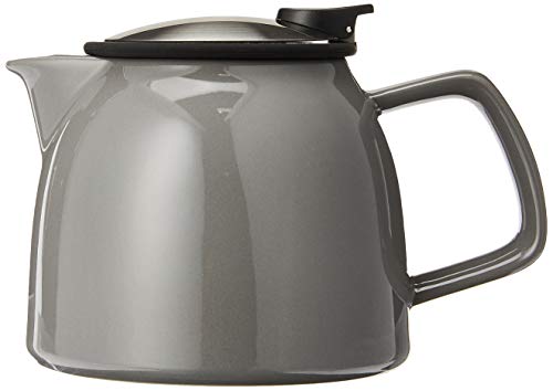 FORLIFE Bell Ceramic Teapot with Basket Infuser 26-Ounce/770ml, Gray