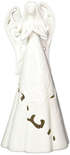 Napco 12" White Ceramic Angel Decorative Accent Light